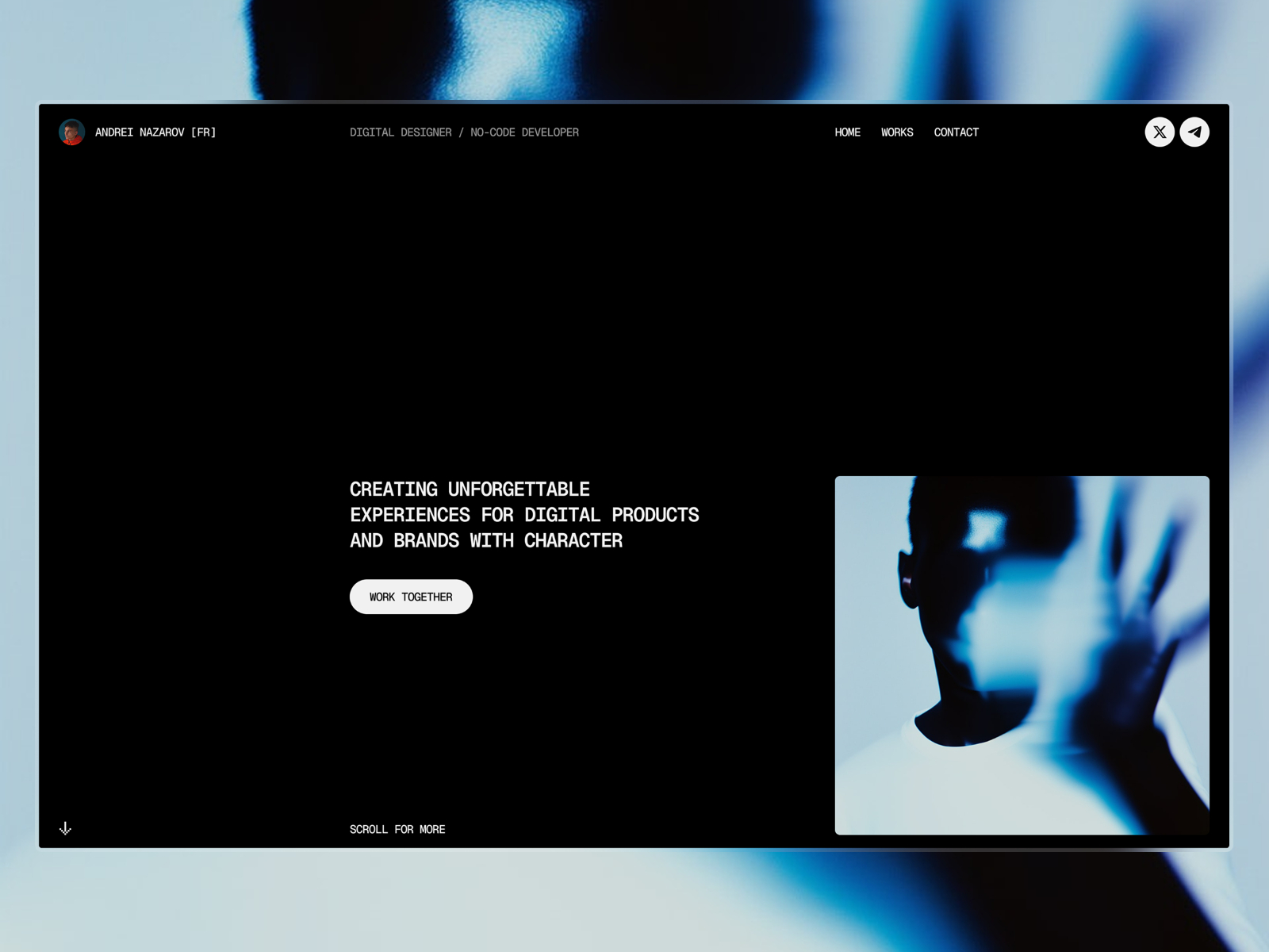 现代作品集网站设计灵感，作品集 Framer 网站模板详情图 1