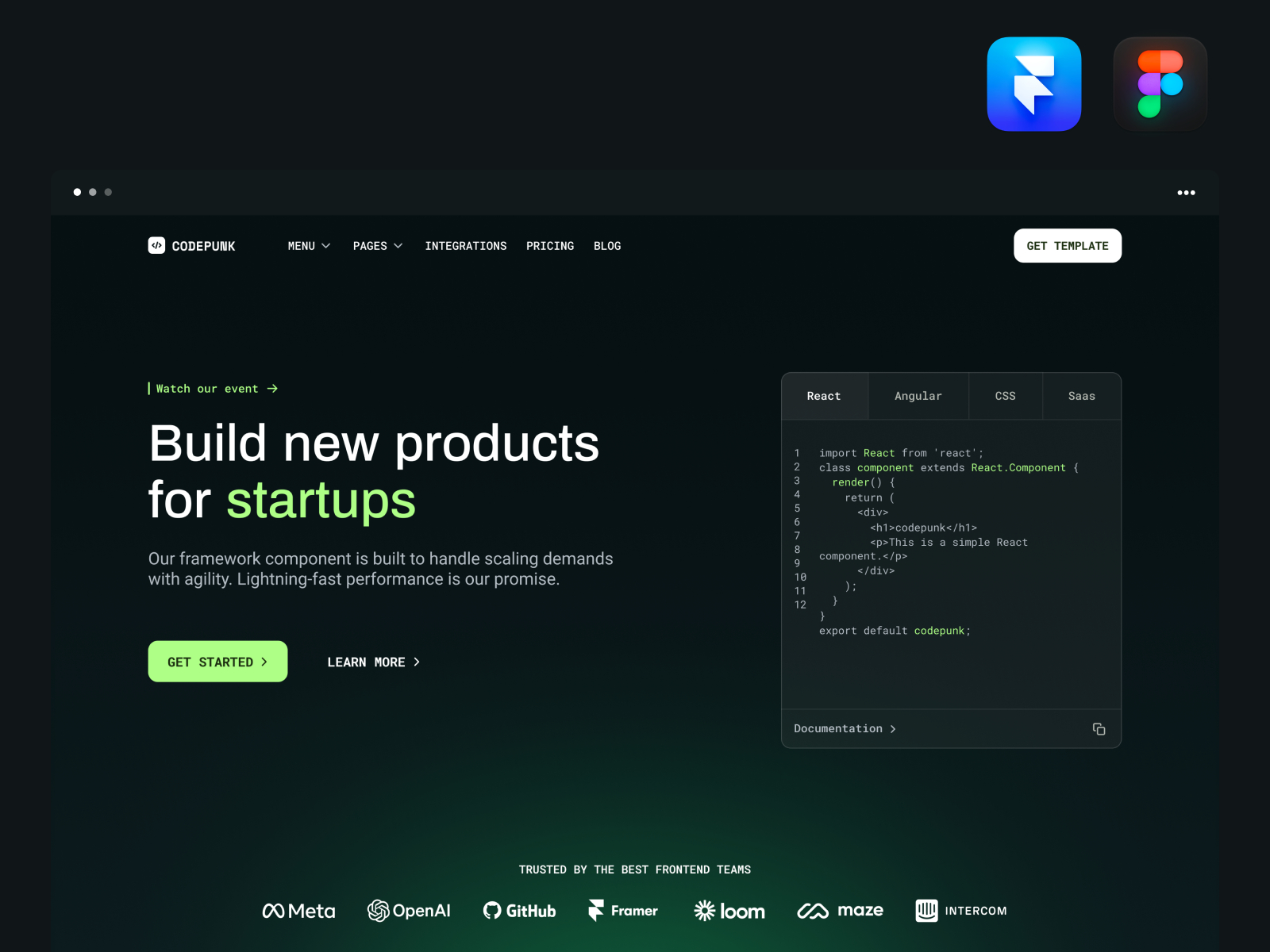 现代专业 AI 产品官网设计灵感，Web3、人工智能 Framer 网站模板详情图 2