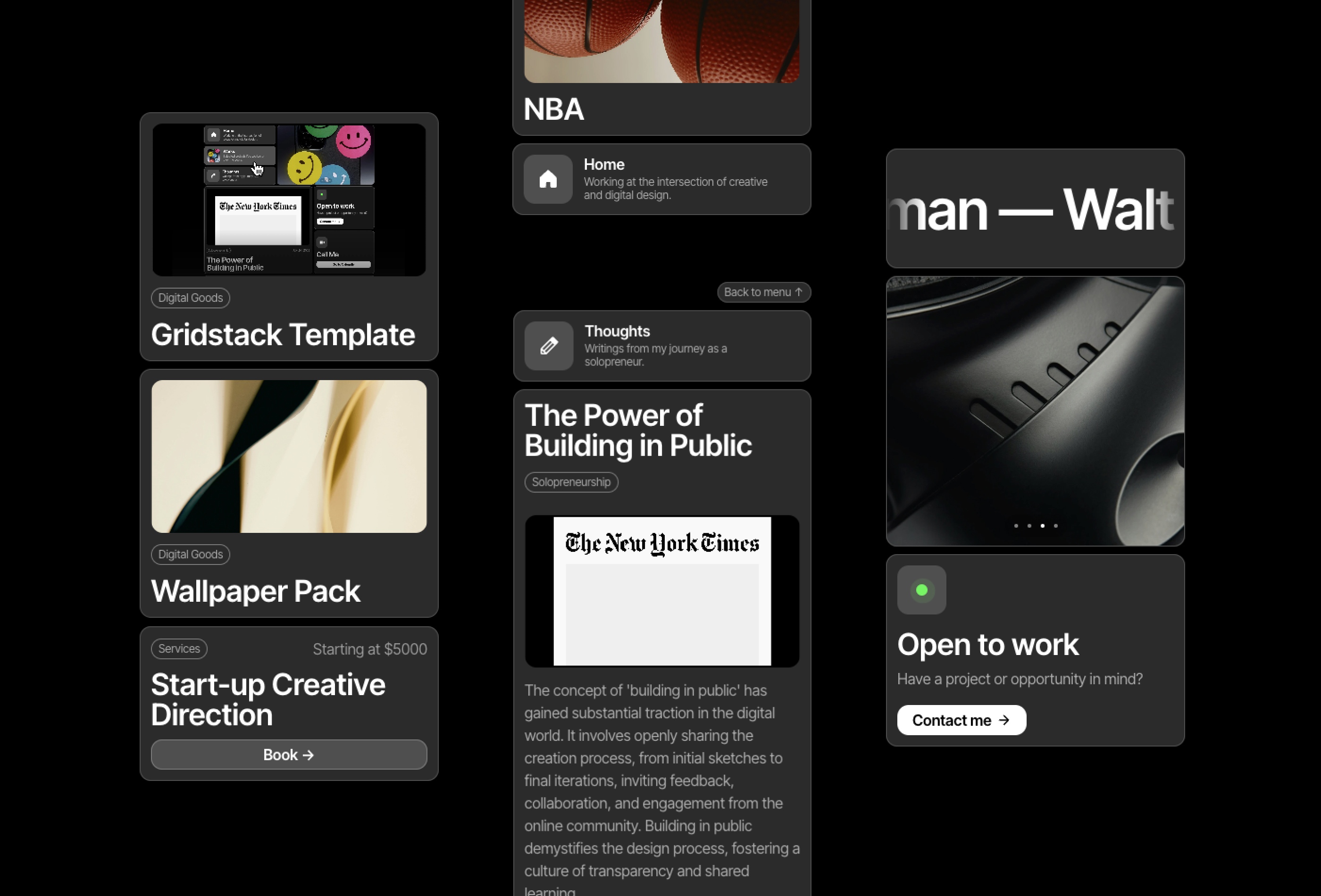 作品集网站设计灵感，博客内容、作品集 Framer 网站模板详情图 3