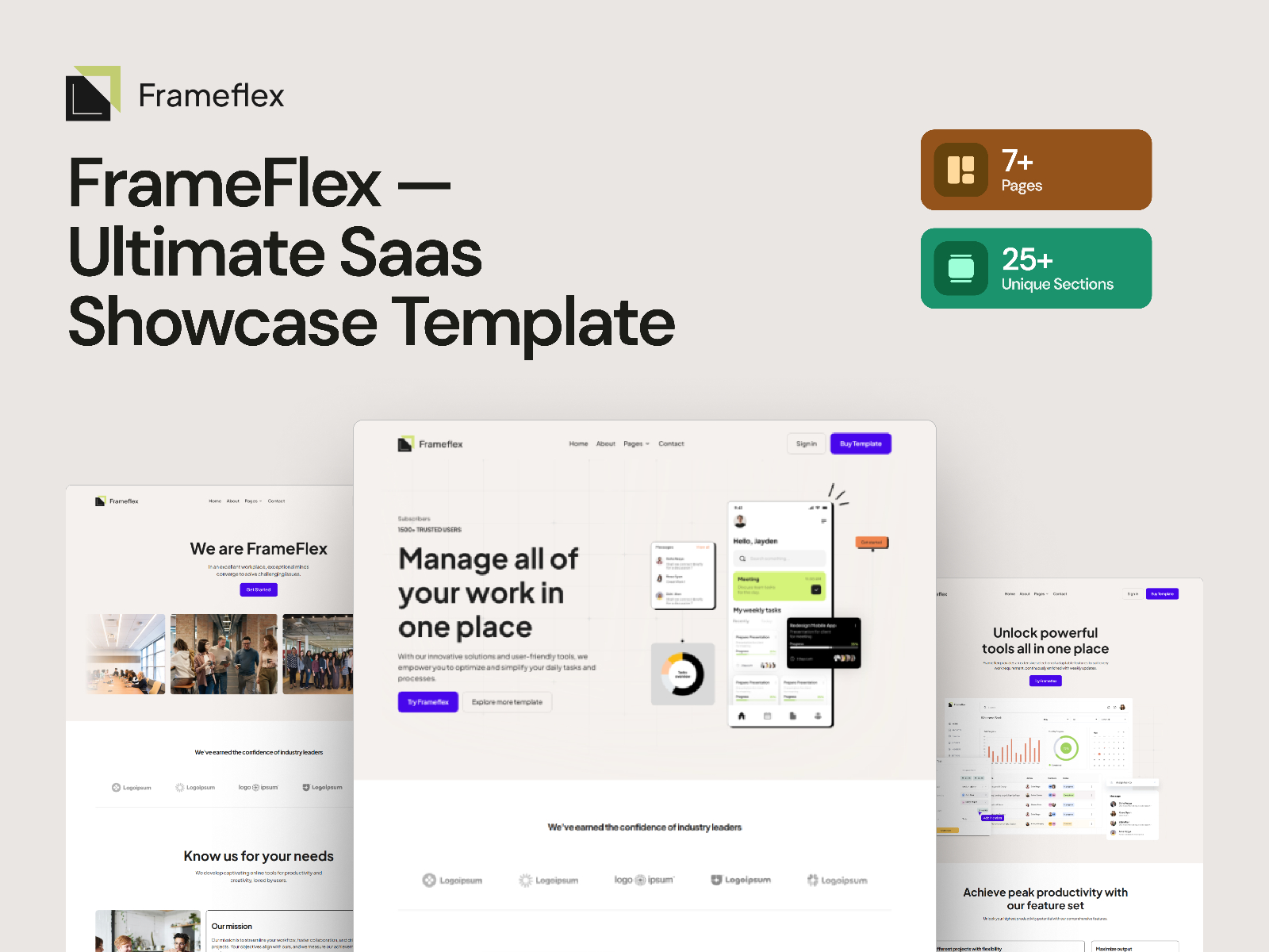 SaaS 产品官网设计灵感，SaaS、设计工作室 Framer 网站模板详情图 1