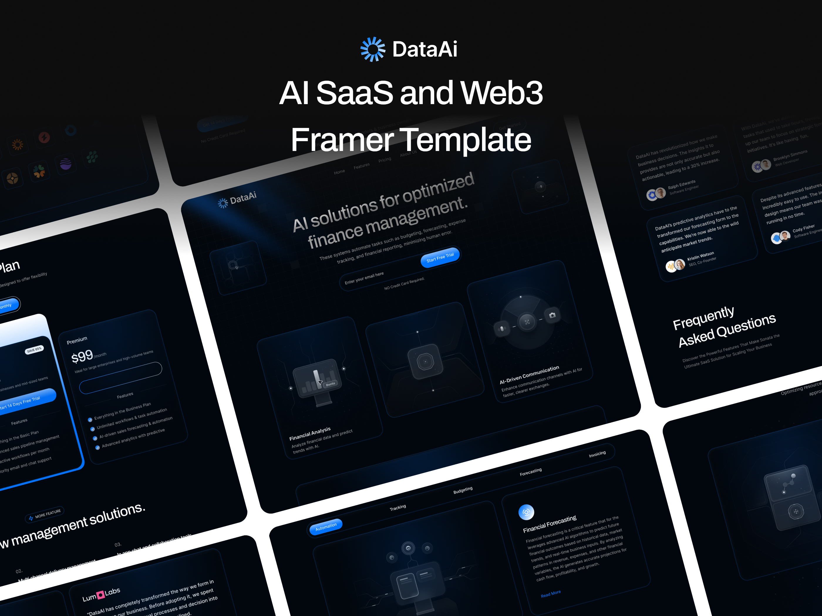 极简现代 AI 产品官网设计灵感，Web3、人工智能 Framer 网站模板详情图 1