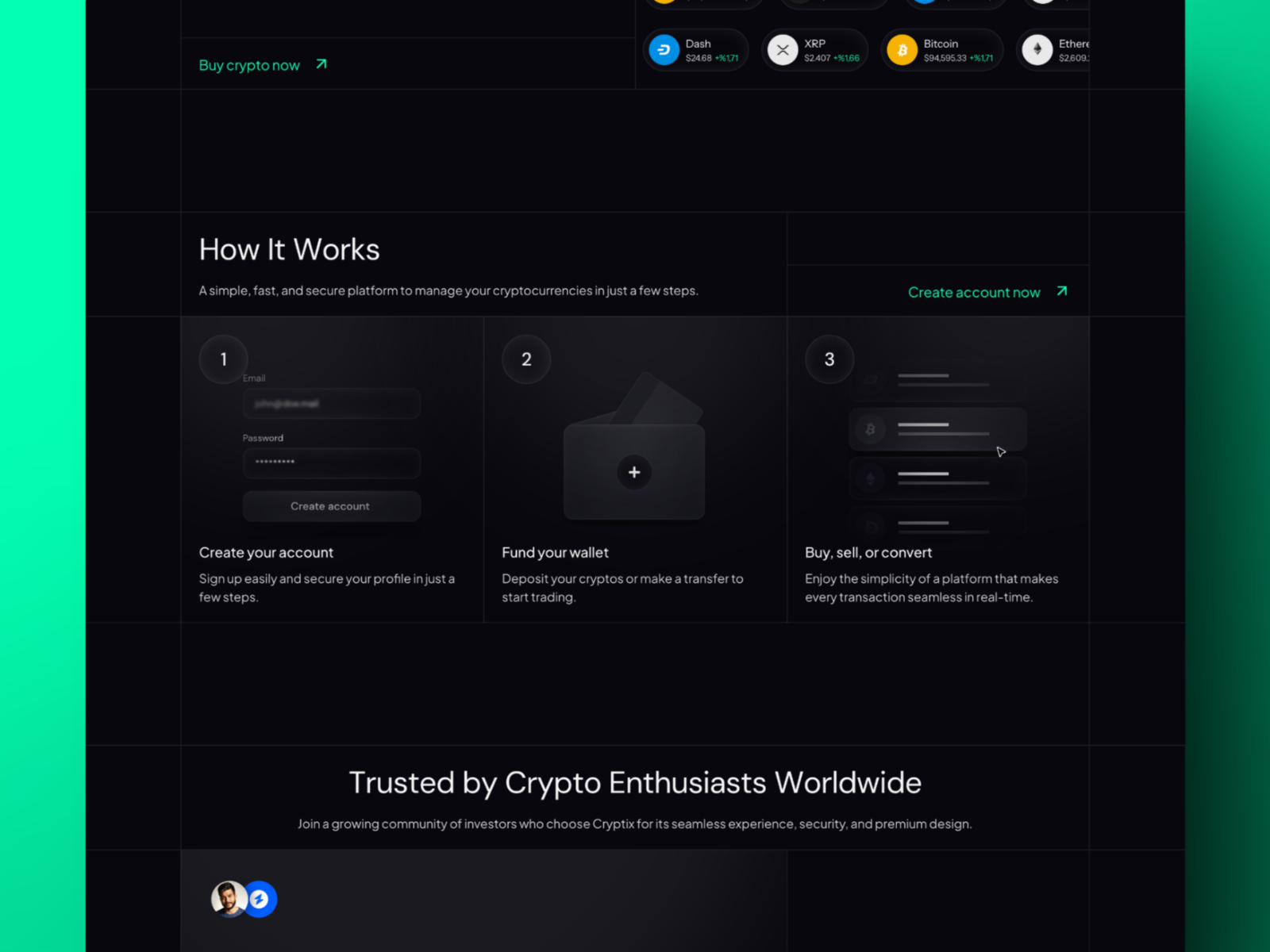 高级暗黑现代 Web3 项目官网设计灵感，Web3、金融科技 Framer 网站模板详情图 3