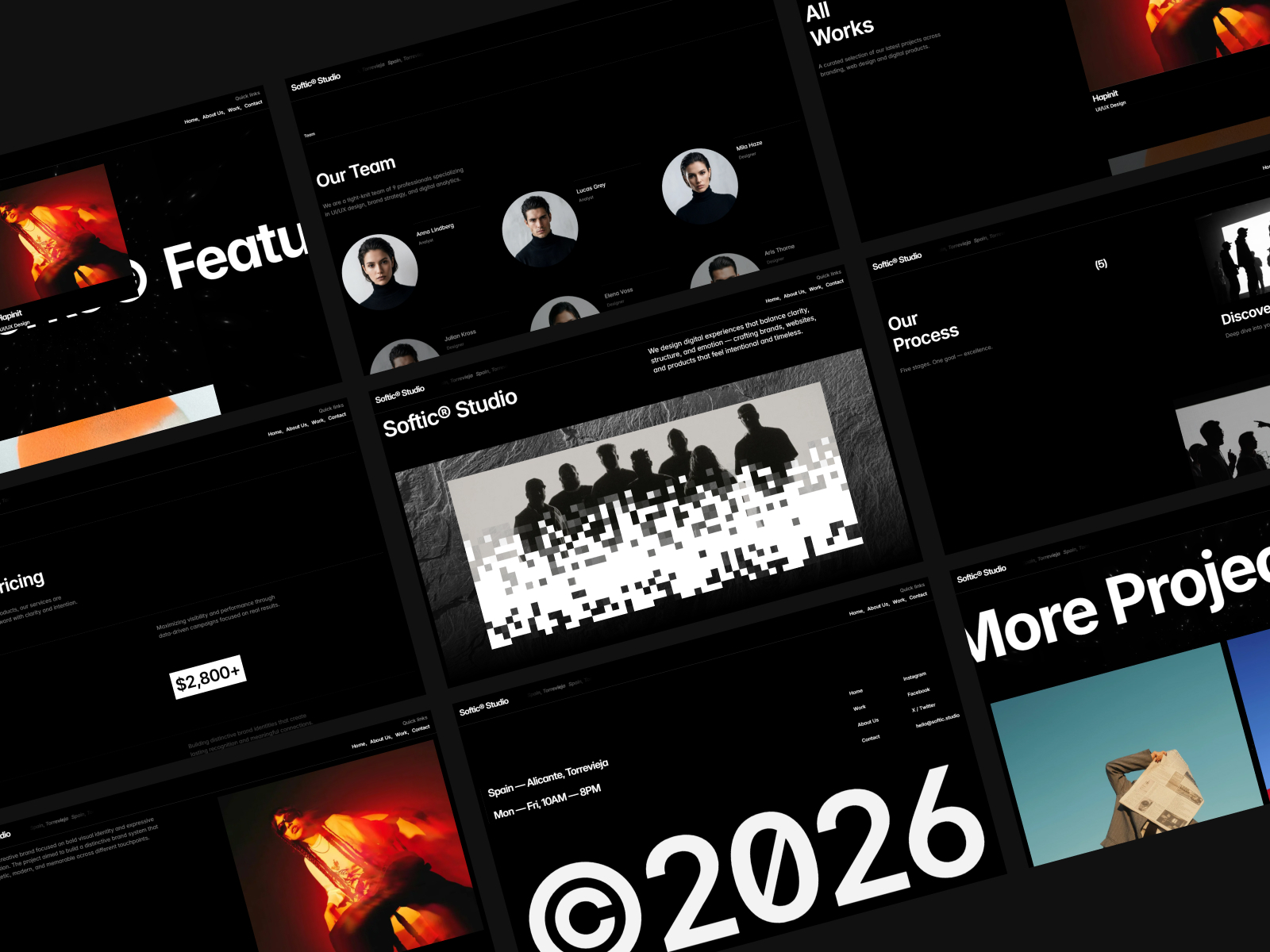 极简专业作品集网站设计灵感，设计工作室、作品集 Framer 网站模板详情图 2