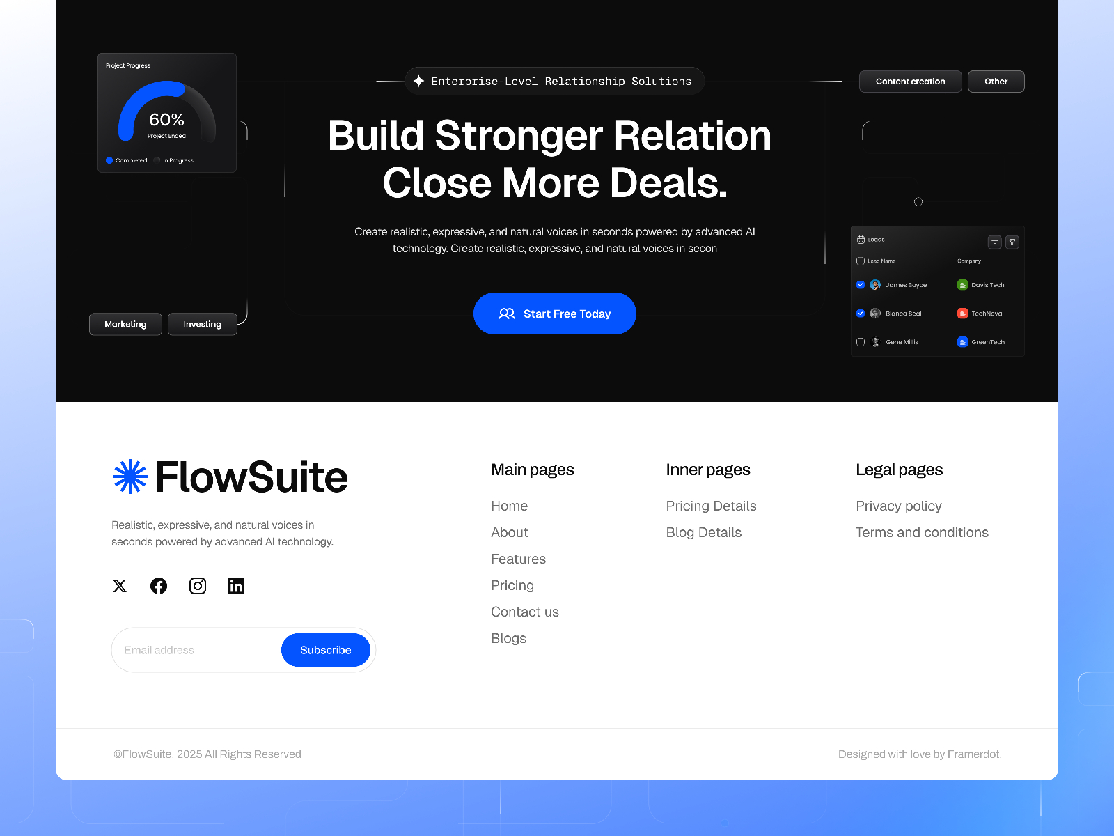 极简清爽浅色 SaaS 产品官网设计灵感，SaaS、落地页 Framer 网站模板详情图 3