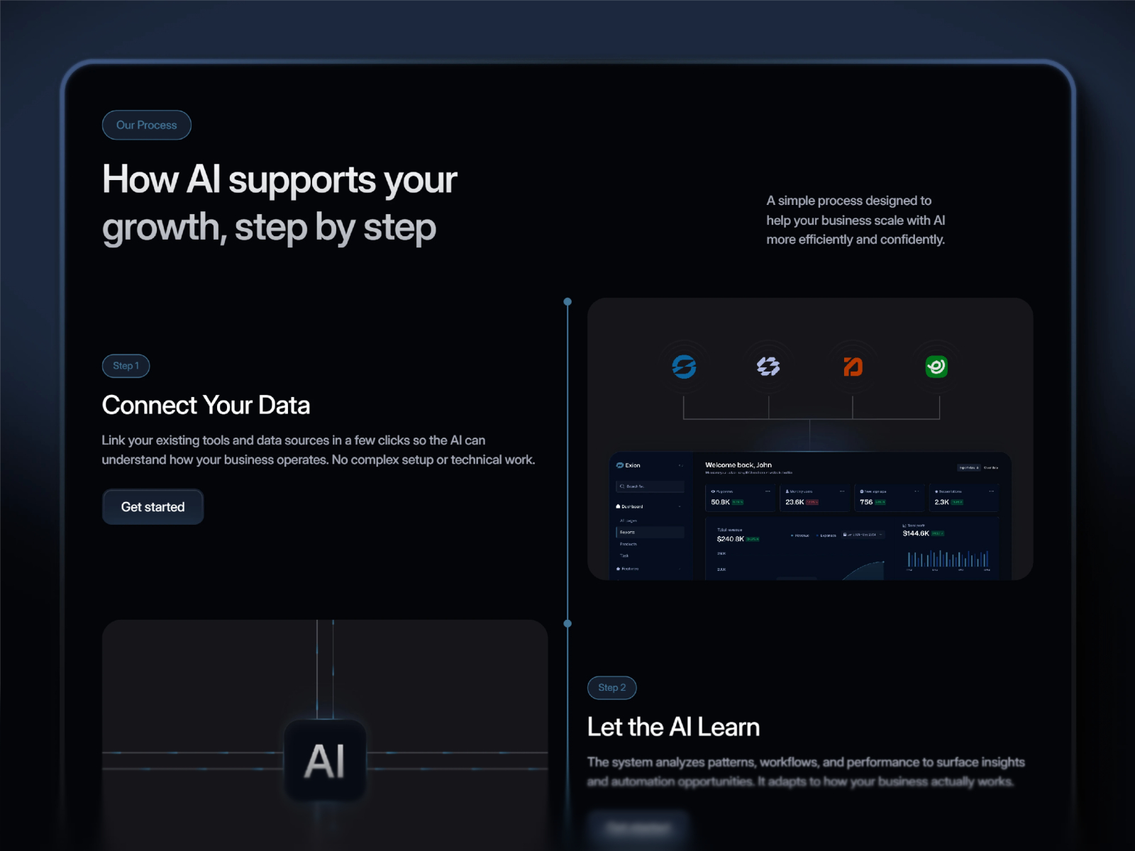 高级暗黑专业 AI 产品官网设计灵感，人工智能、SaaS Framer 网站模板详情图 4