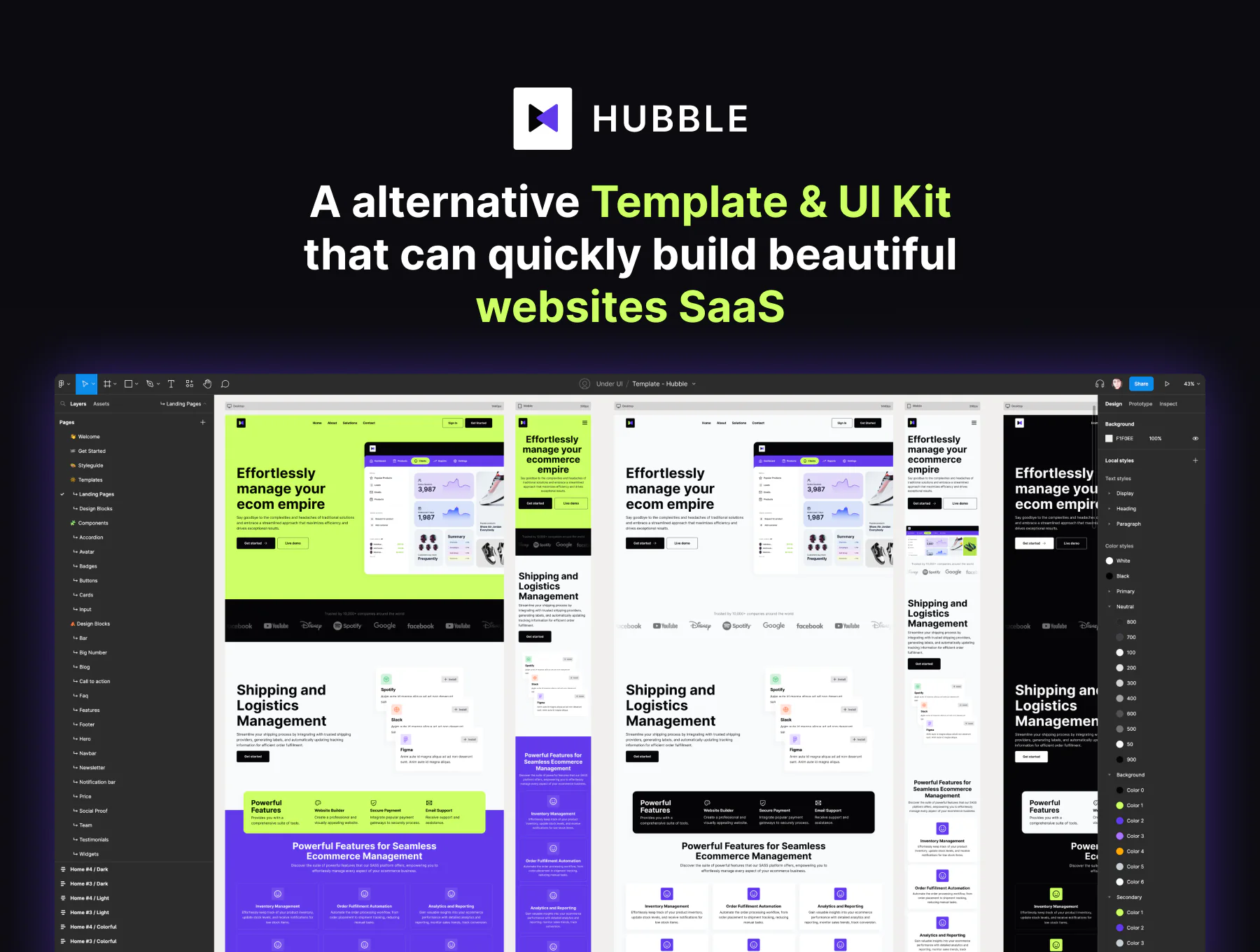 SaaS 落地页 UI 套件详情图 1