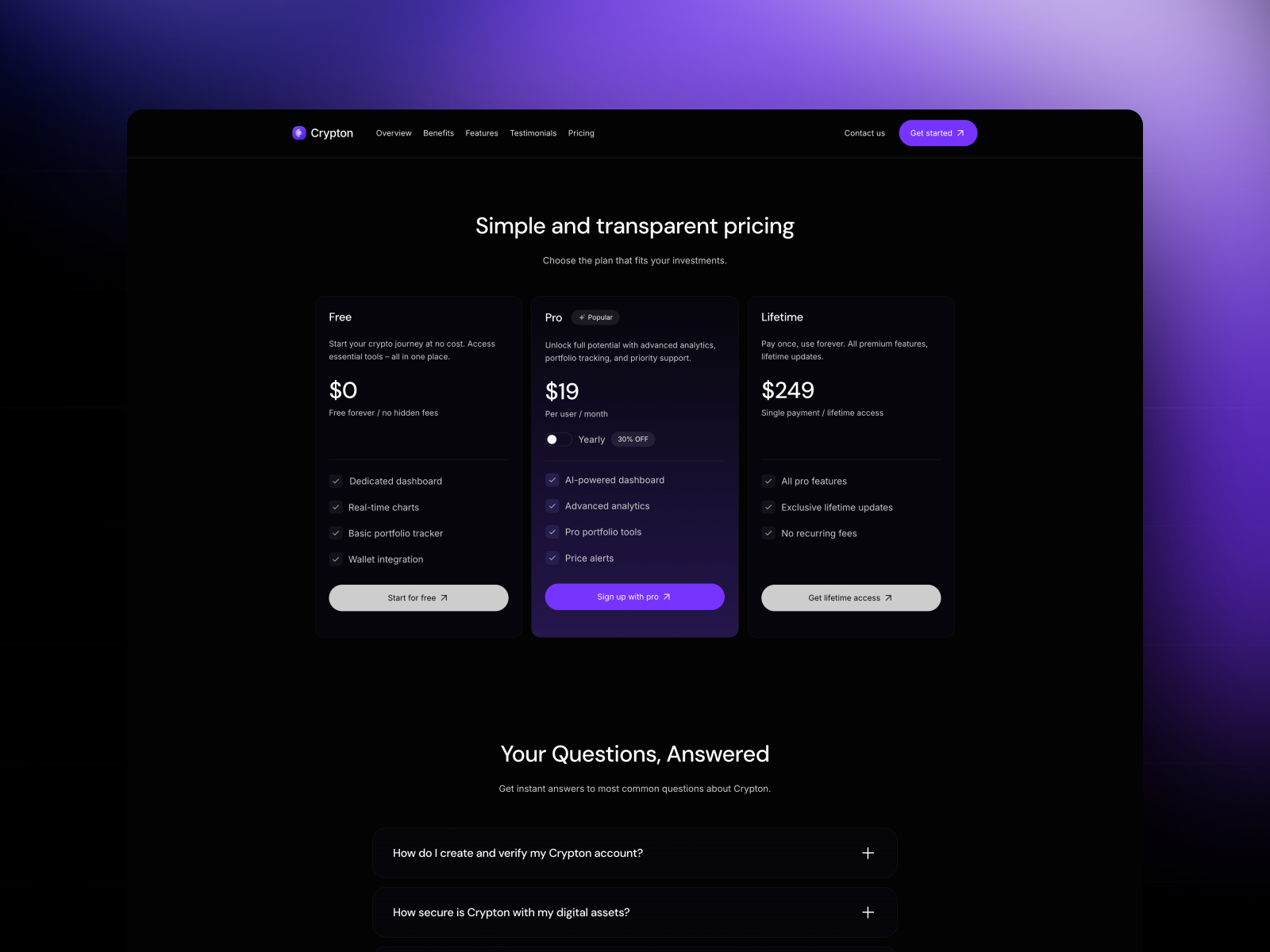现代专业 Web3 项目官网设计灵感，Web3、金融科技 Framer 网站模板详情图 3