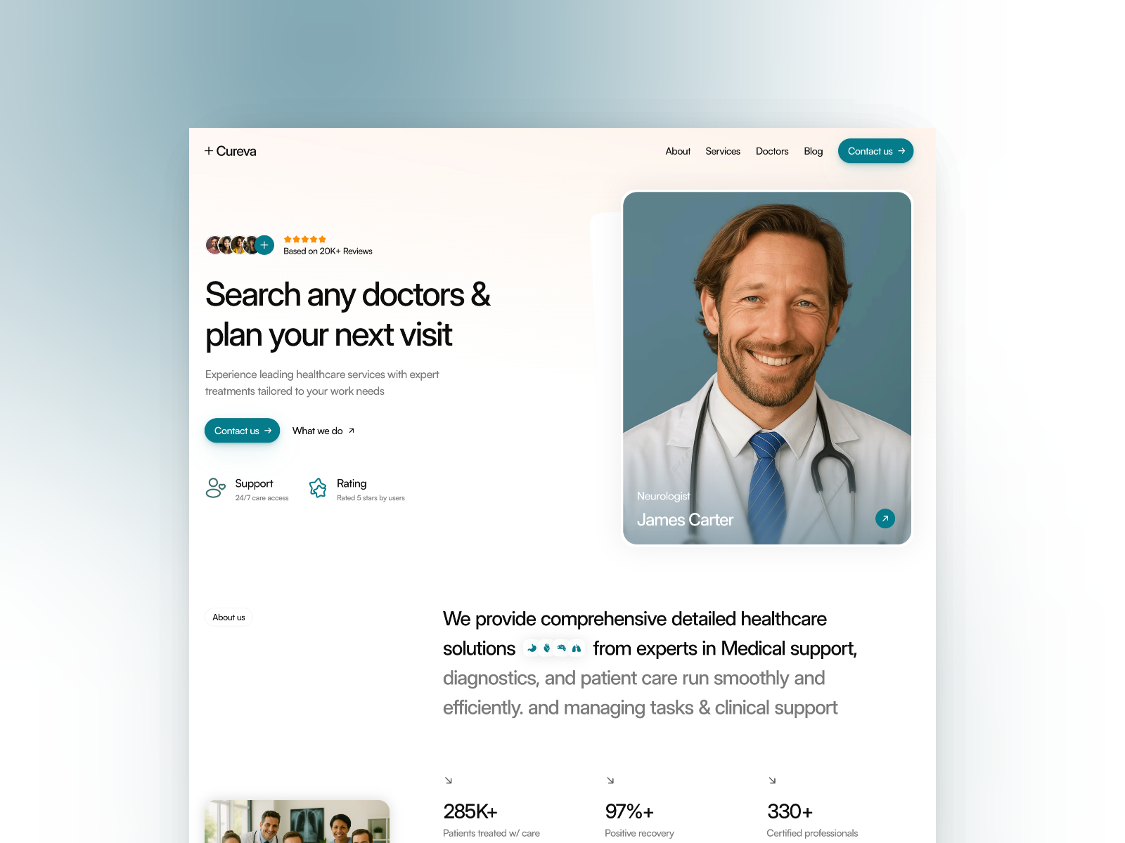 医疗健康网站设计灵感，医疗健康、博客内容 Framer 网站模板详情图 1