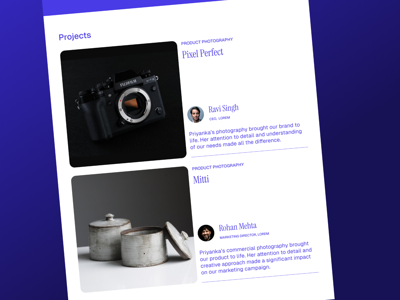 作品集网站设计灵感，作品集 Framer 网站模板详情图 4