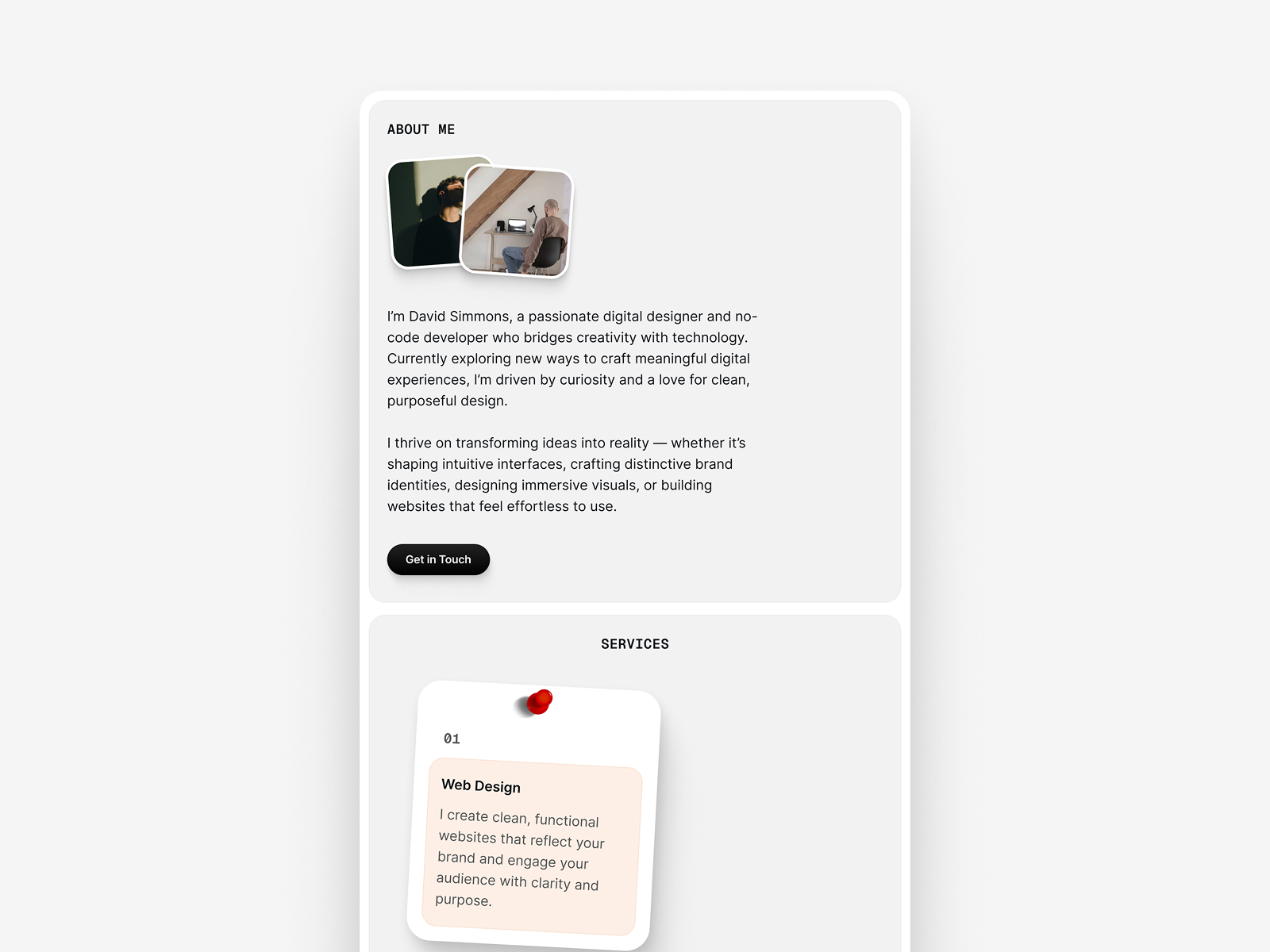 现代专业作品集网站设计灵感，作品集 Framer 网站模板详情图 2