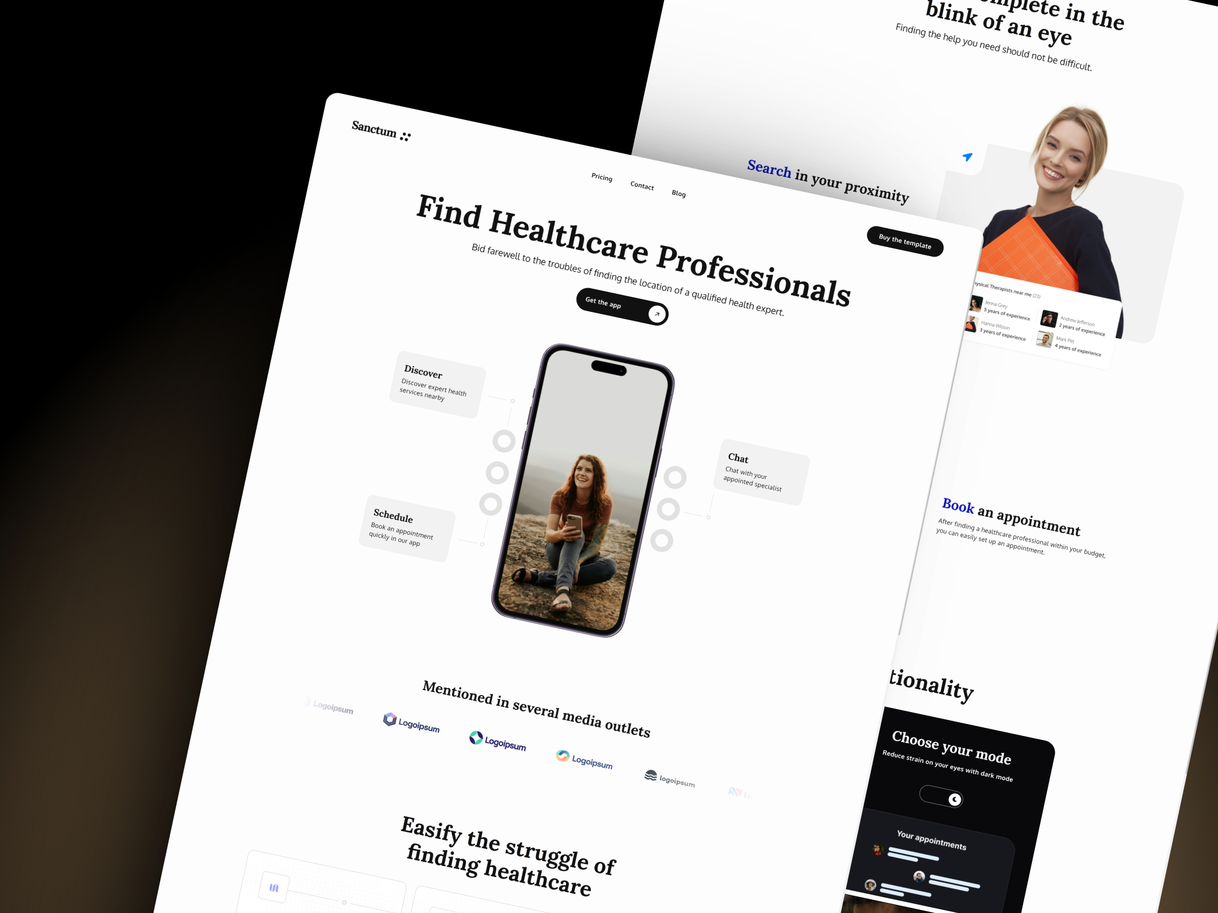 医疗健康网站设计灵感，医疗健康、博客内容 Framer 网站模板详情图 1