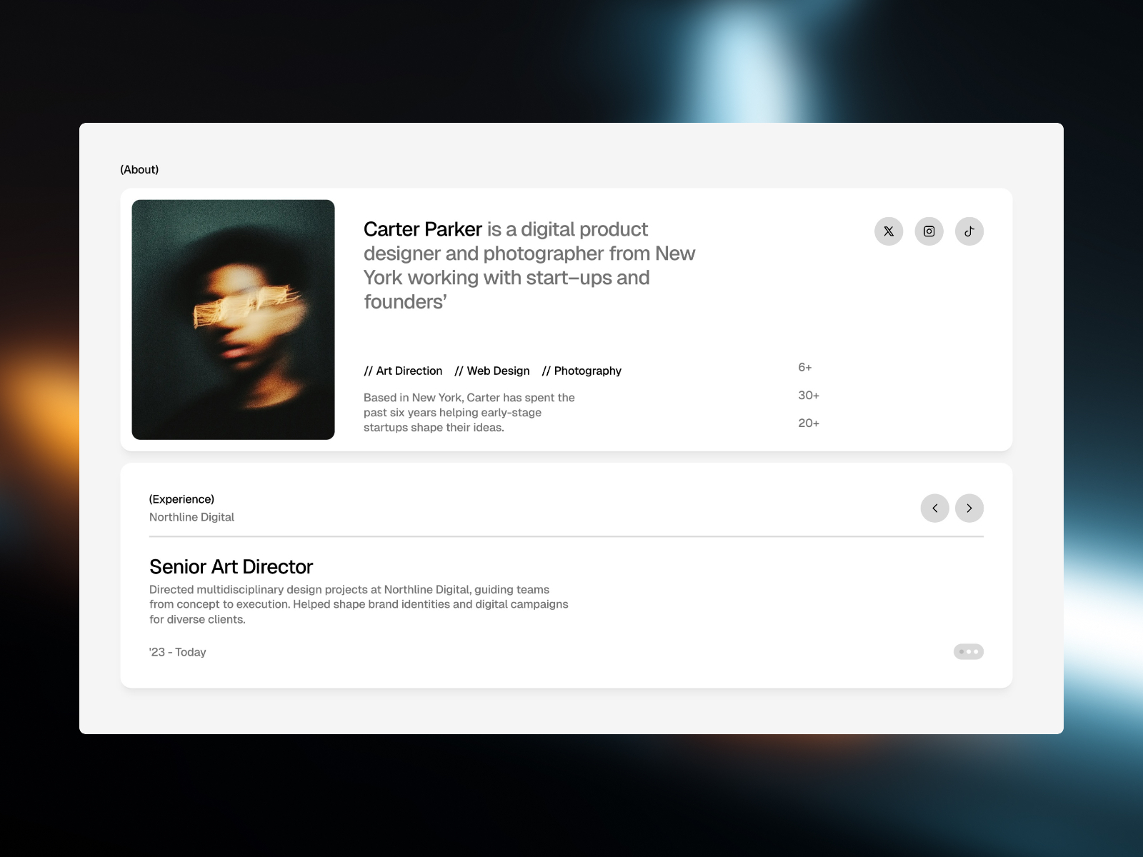 极简现代作品集网站设计灵感，作品集 Framer 网站模板详情图 3