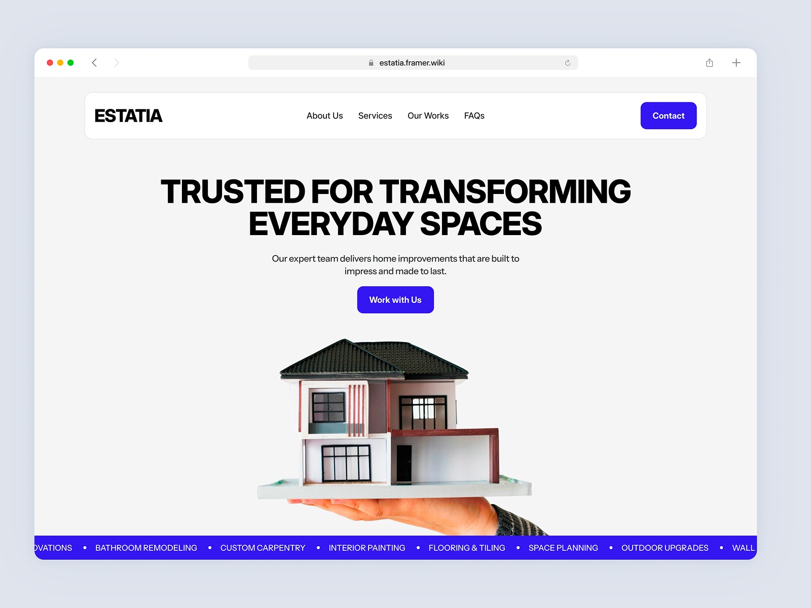 现代专业作品集网站设计灵感，房地产、建筑空间 Framer 网站模板详情图 1