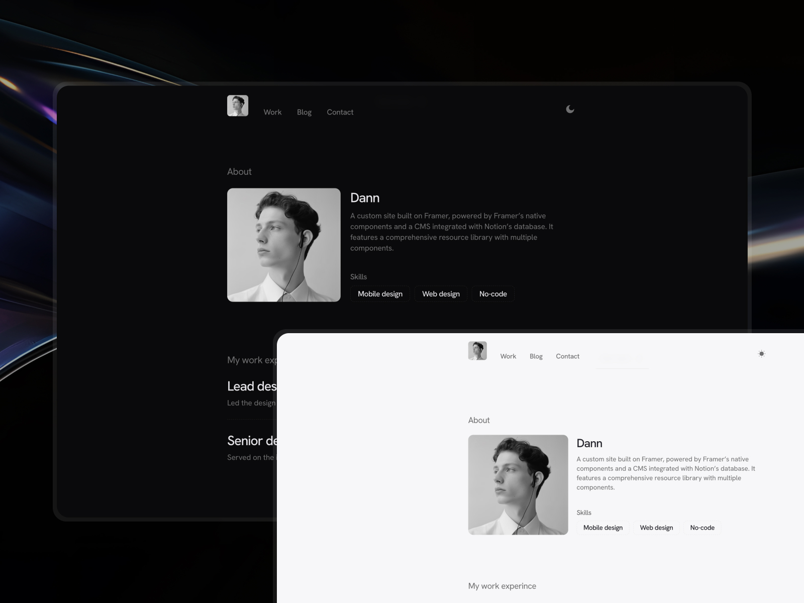 极简作品集网站设计灵感，作品集、美容时尚 Framer 网站模板详情图 2