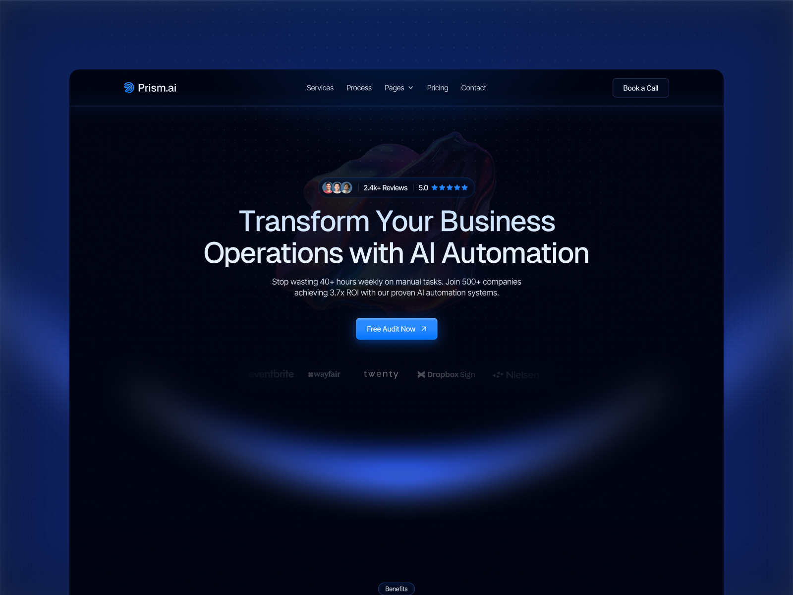 高级暗黑现代 AI 机构落地页设计灵感，人工智能、SaaS Framer 网站模板详情图 1