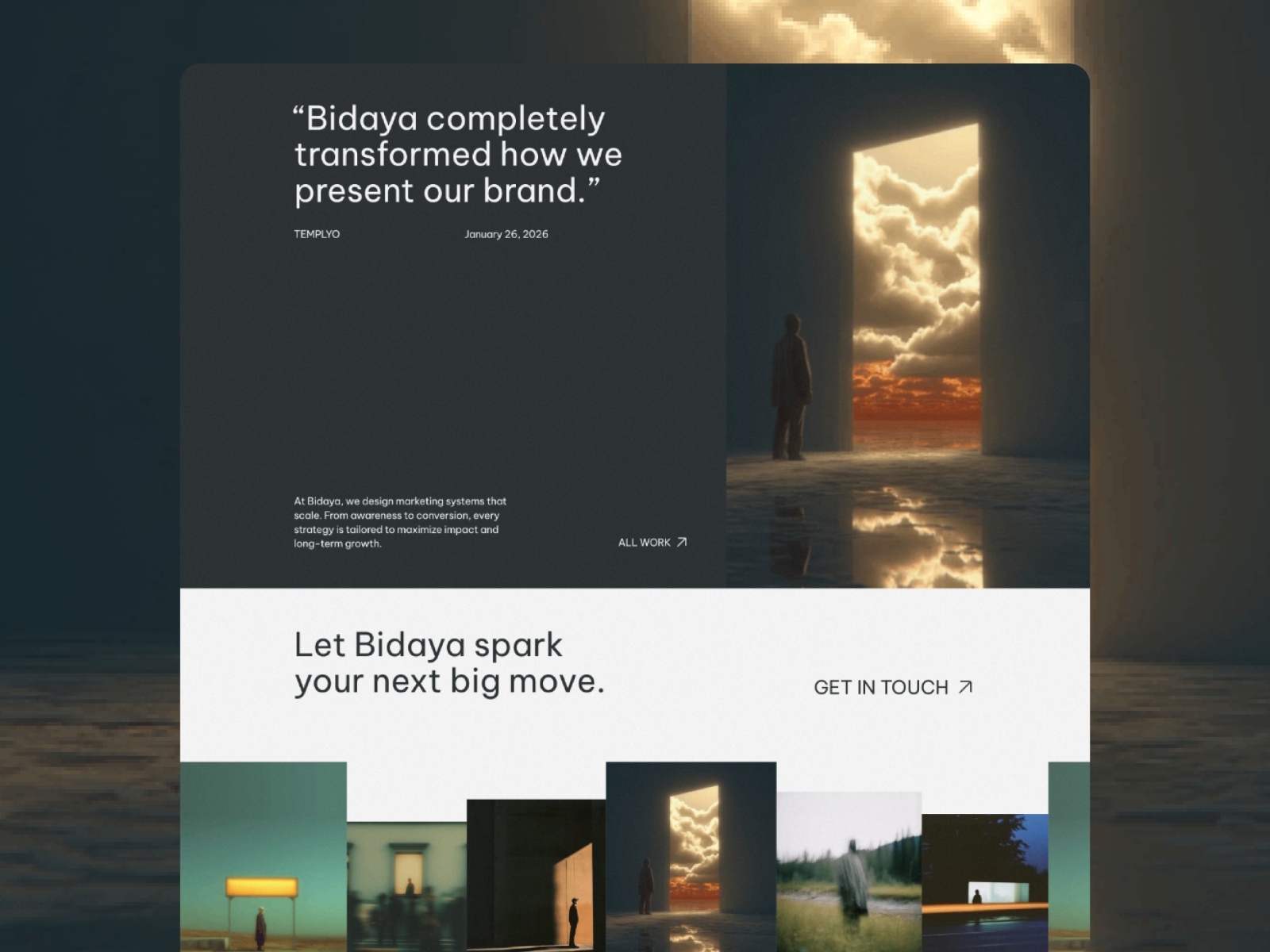 高级暗黑现代创意机构官网设计灵感，设计工作室 Framer 网站模板详情图 3