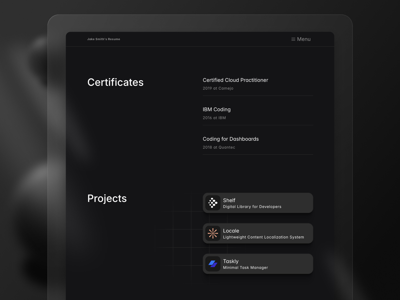 高级暗黑极简个人品牌网站设计灵感，SaaS、作品集 Framer 网站模板详情图 2