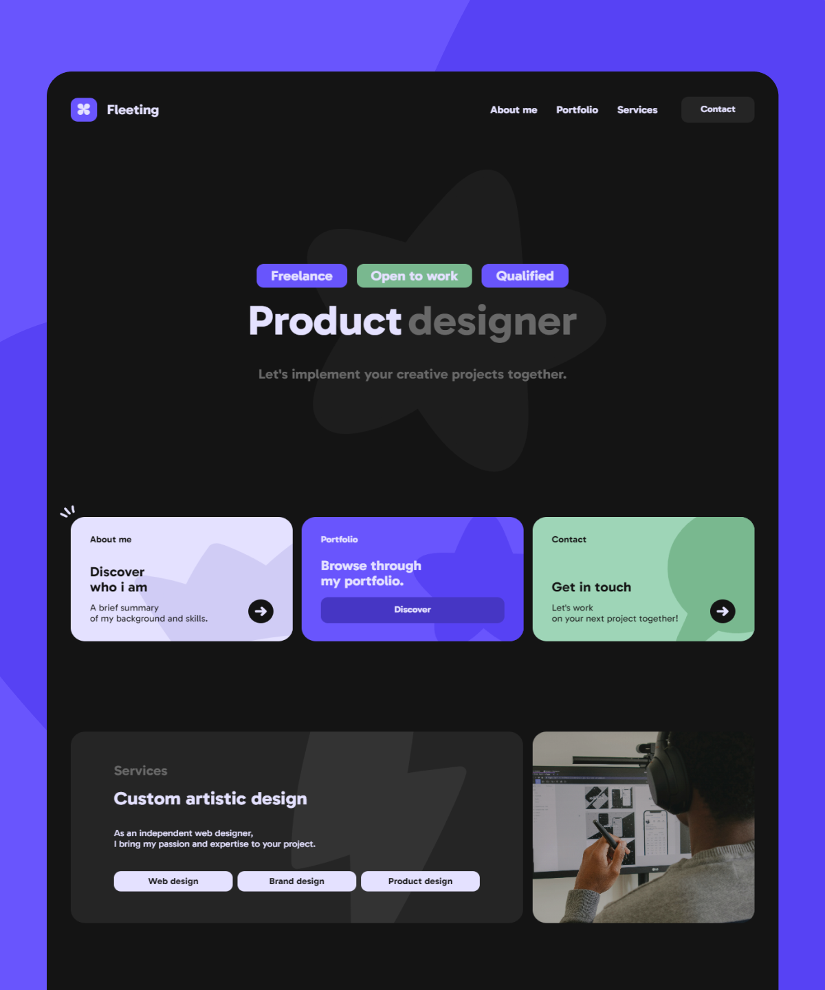 创意机构官网设计灵感，博客内容、设计工作室 Framer 网站模板详情图 1