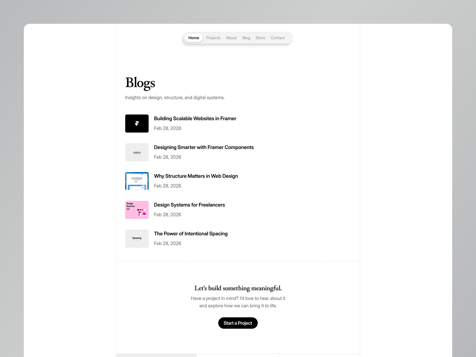 极简现代作品集网站设计灵感，电商、博客内容 Framer 网站模板详情图 4