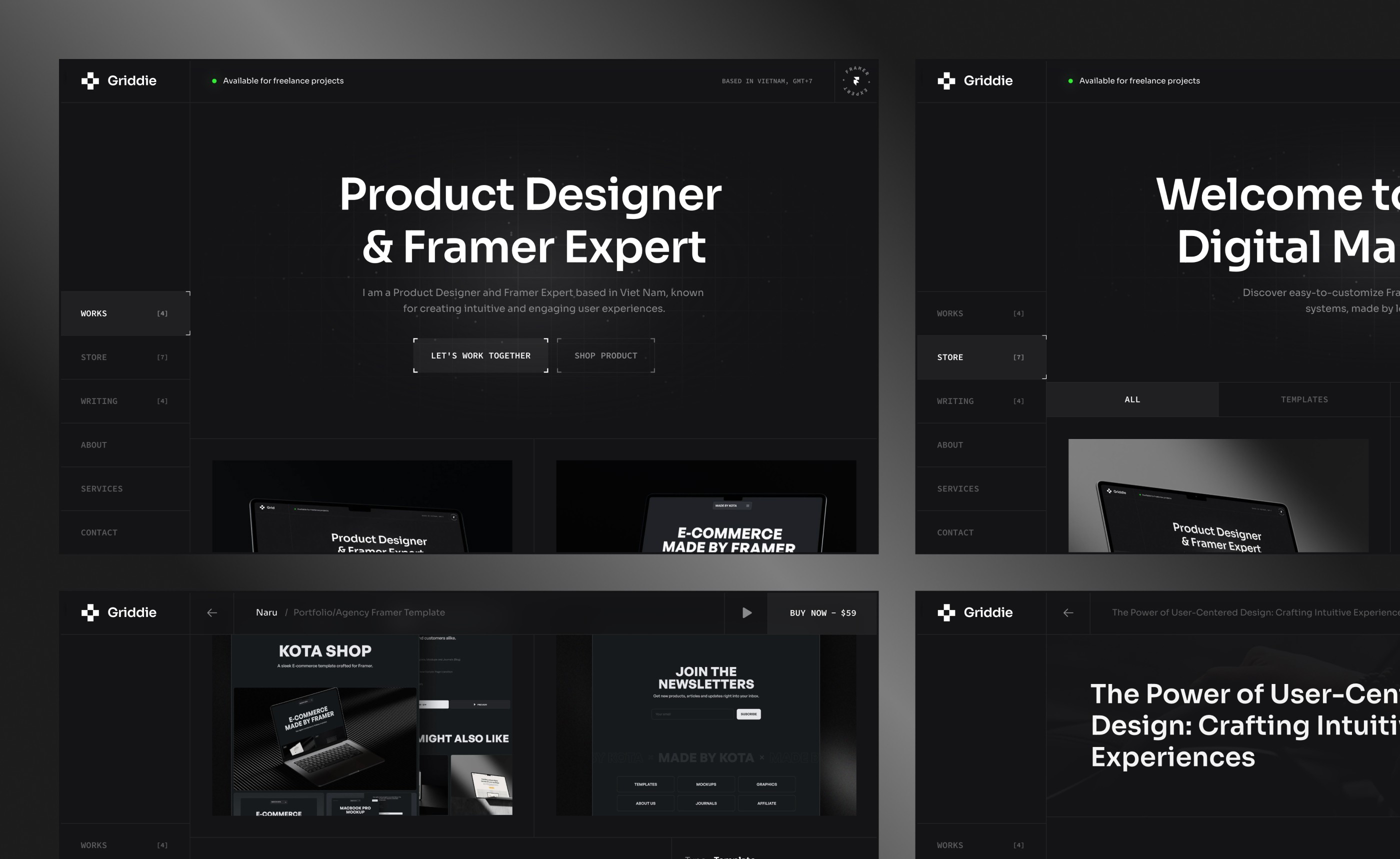 电商网站设计灵感，电商、作品集 Framer 网站模板详情图 2