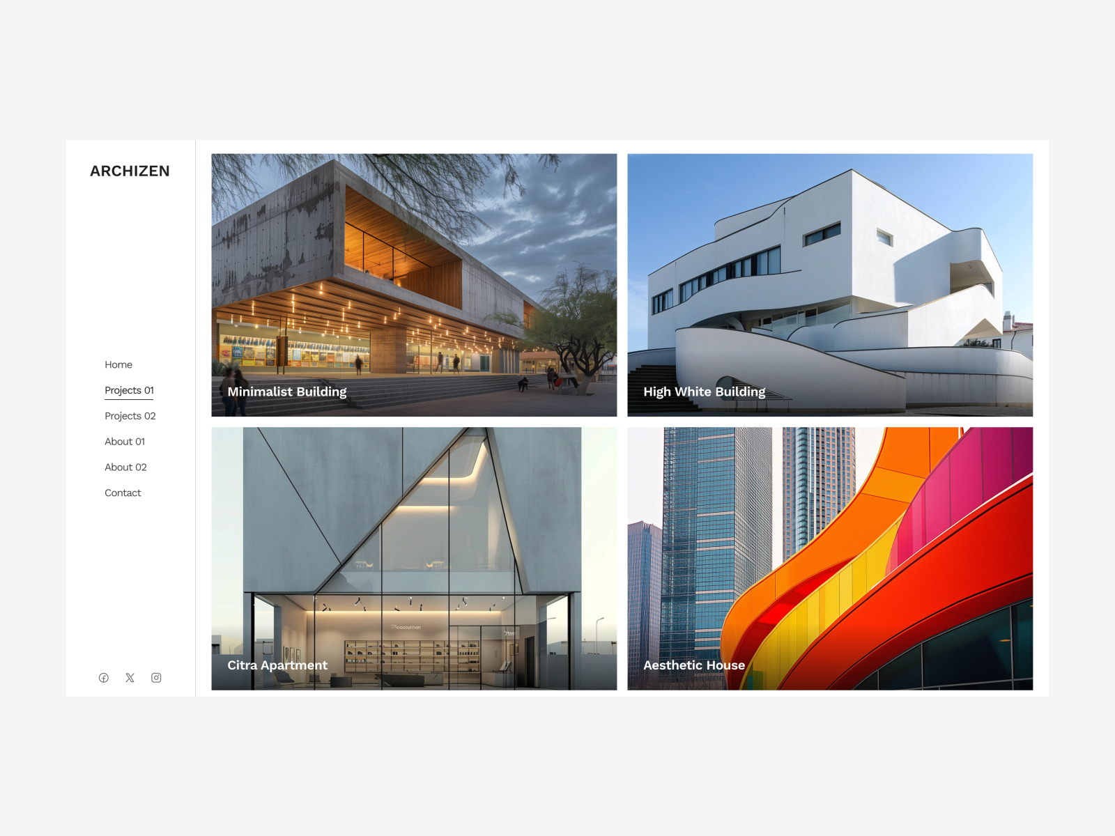黑白极简现代作品集网站设计灵感，建筑空间、作品集 Framer 网站模板详情图 2
