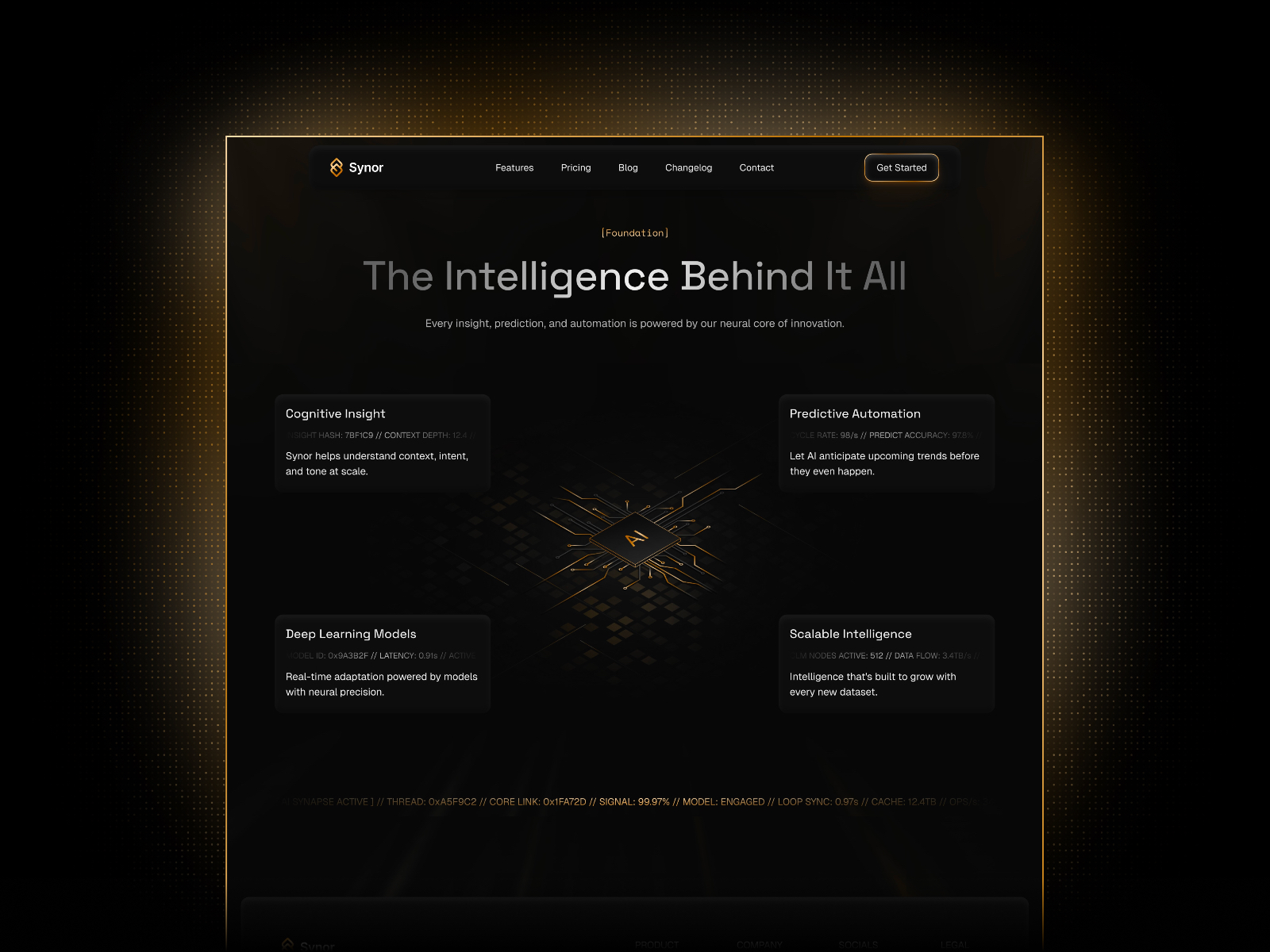 现代专业 AI 产品官网设计灵感，人工智能、博客内容 Framer 网站模板详情图 3