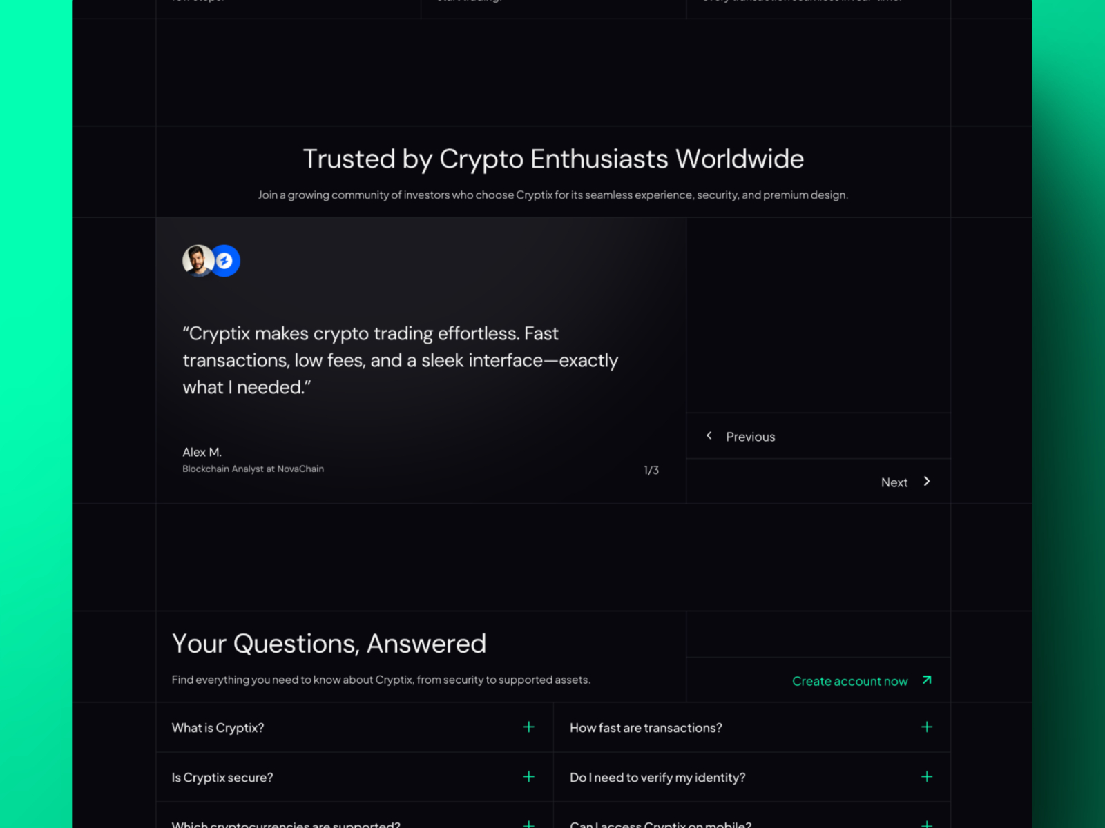 高级暗黑现代 Web3 项目官网设计灵感，Web3、金融科技 Framer 网站模板详情图 4