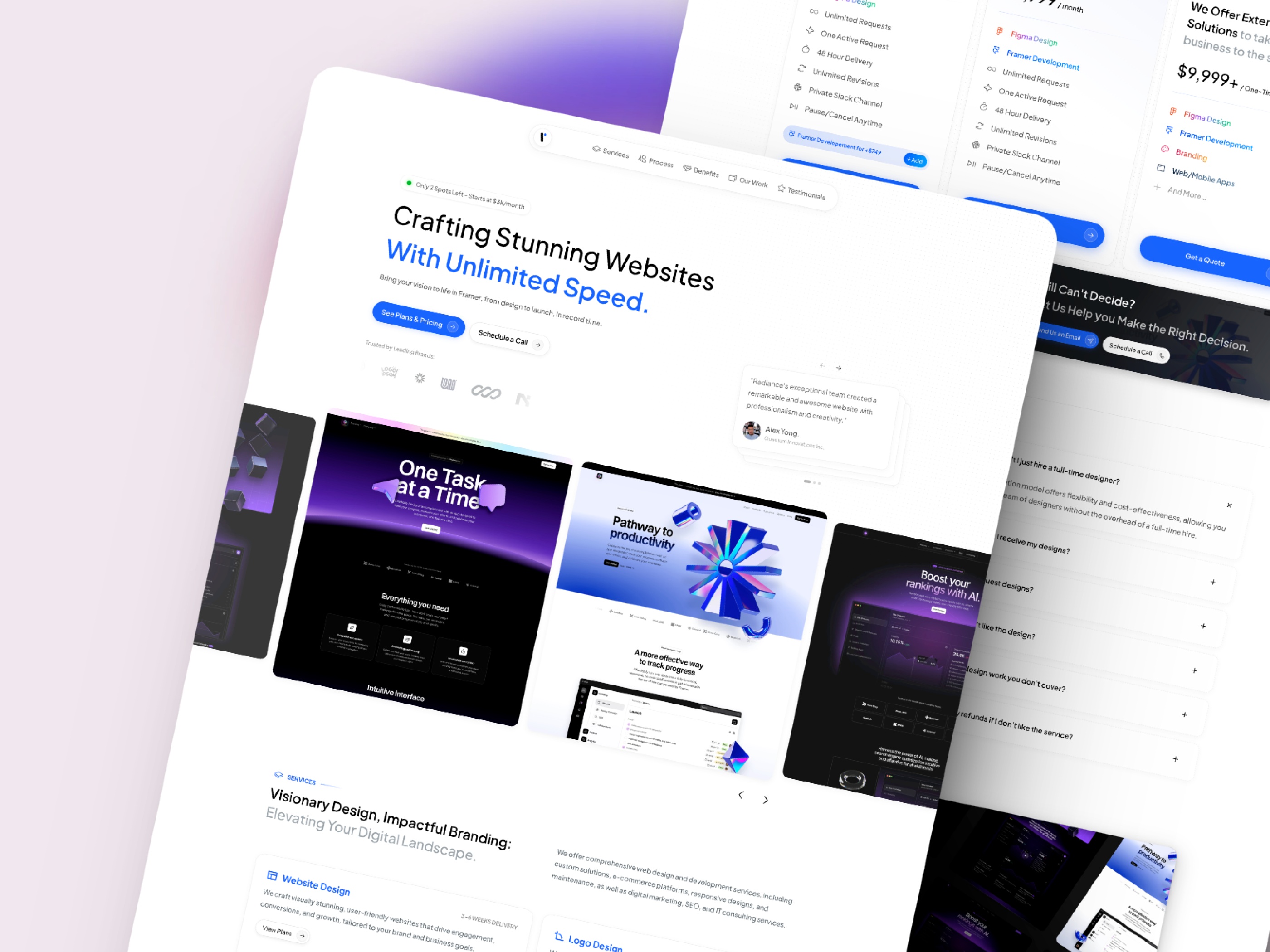 现代专业 SaaS 产品官网设计灵感，SaaS、设计工作室 Framer 网站模板详情图 2