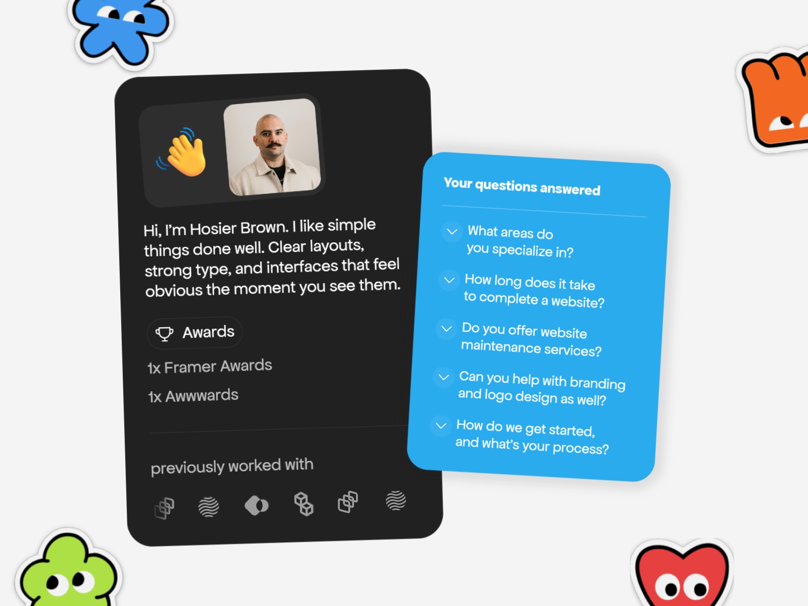 现代动效创意机构官网设计灵感，设计工作室、作品集 Framer 网站模板详情图 3