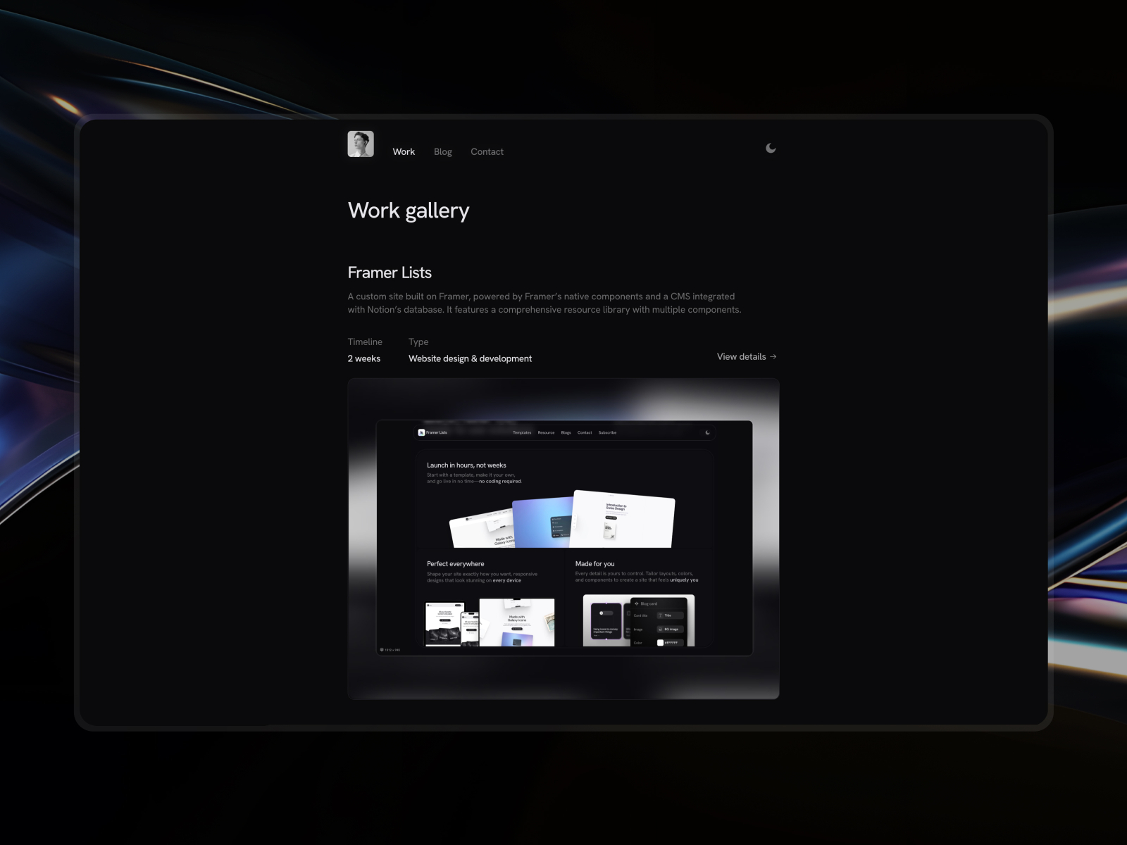 极简作品集网站设计灵感，作品集、美容时尚 Framer 网站模板详情图 3
