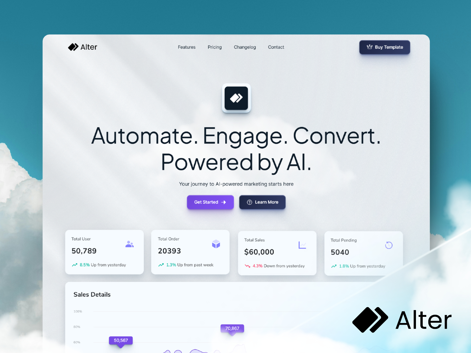 现代专业 AI 产品官网设计灵感，人工智能、SaaS Framer 网站模板详情图 1