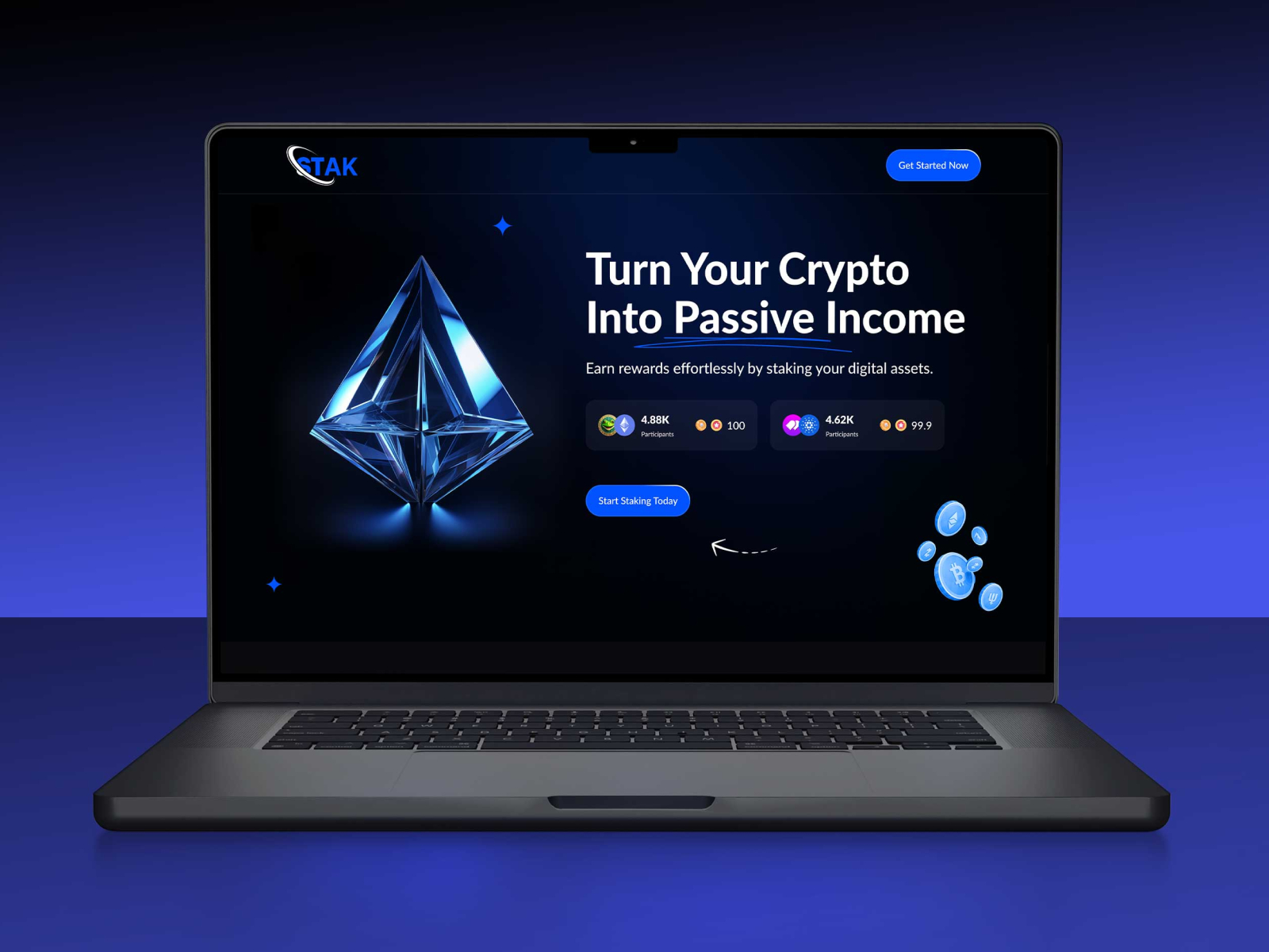 高级暗黑极简 Web3 项目官网设计灵感，Web3、SaaS Framer 网站模板详情图 1
