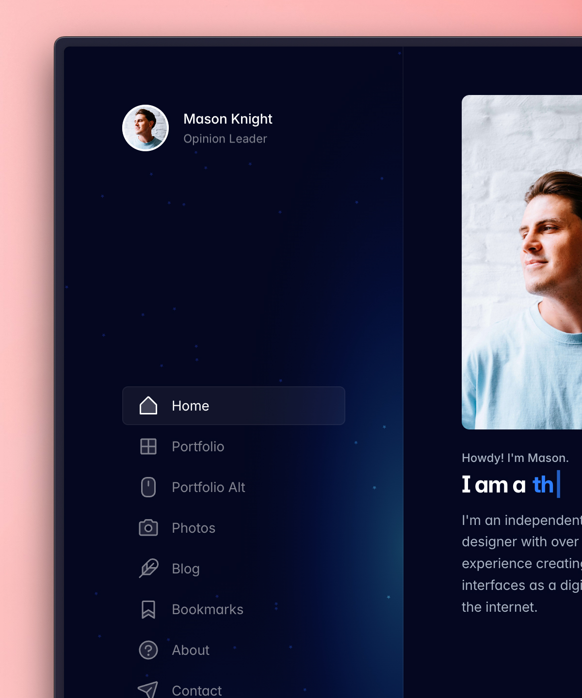作品集网站设计灵感，博客内容、作品集 Framer 网站模板详情图 1