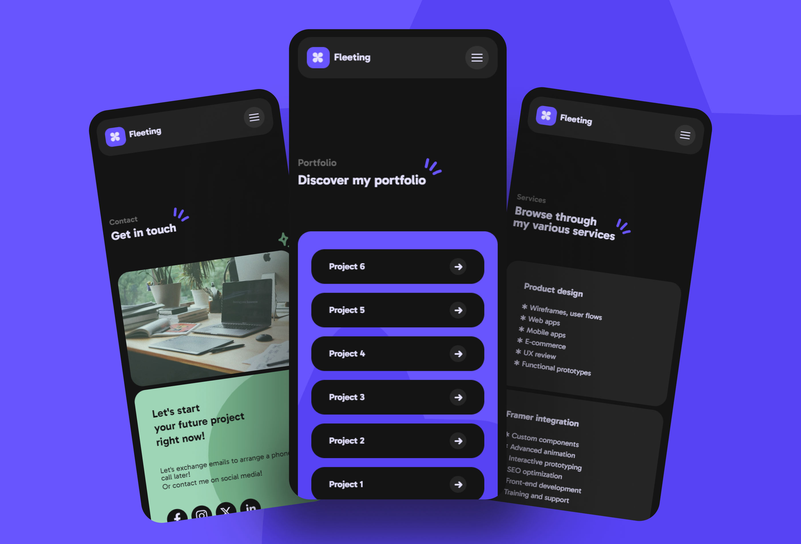 创意机构官网设计灵感，博客内容、设计工作室 Framer 网站模板详情图 3